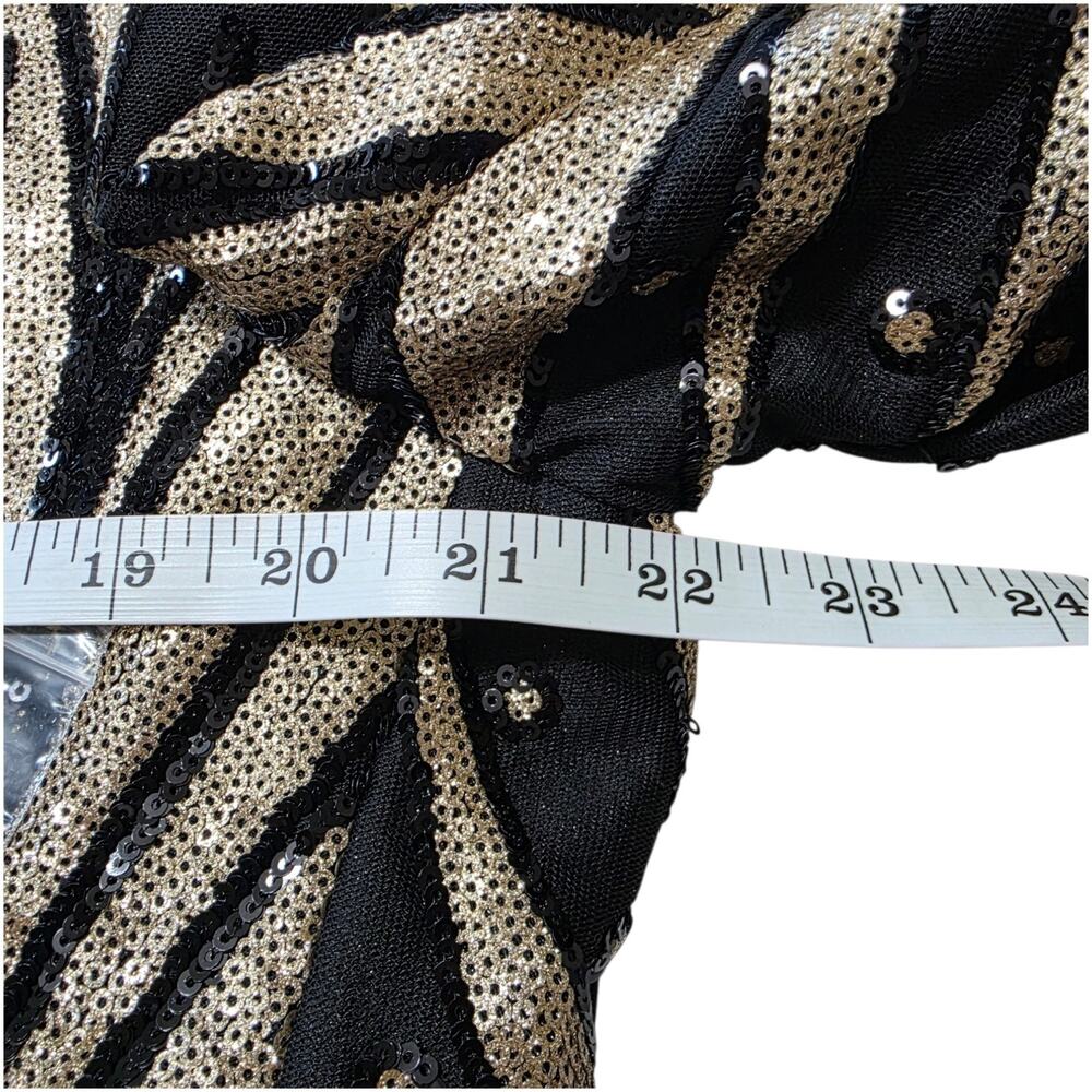 Spirit Halloween Gold Black Sequin Blazer Jacket Men XL NWT Showman Costume - Picture 4 of 9